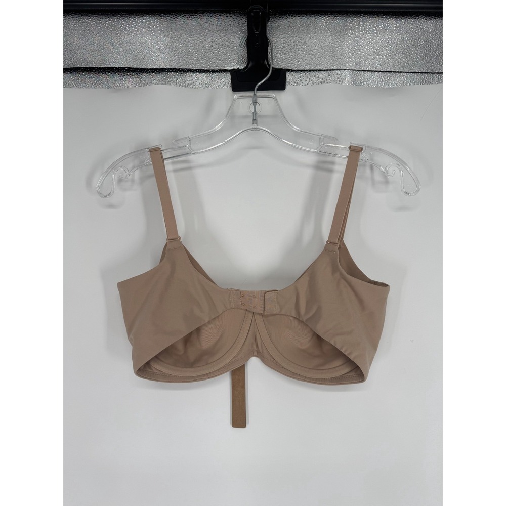 SKIMS Fits Everybody Unlined Demi Bra Womens Size 36DD Mica Tan Beige Underwired - Picture 2 of 6